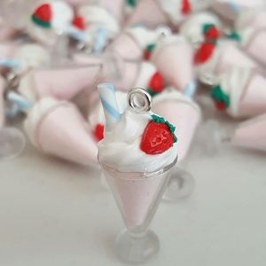 Handmade polymer clay milkshake necklace